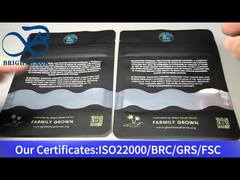 bolsa con cierre hermético para flores de cannabis con ventana transparente