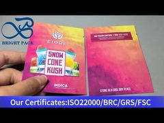 Pequeñas bolsas ziplock mylar para almacenamiento de alimentos para destilado de cannabis