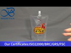 bolsa transparente con pico vertical