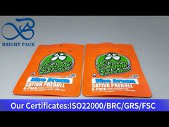 Bolsa de cannabis con cierre infantil y ventana transparente.