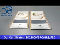 Bolsa vertical compuesta de papel de aluminio blanco con ventana transparente