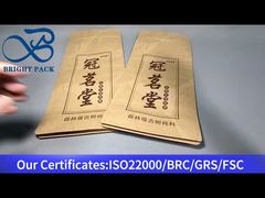 Bolsa sellada de ocho lados de papel kraft para té blanco