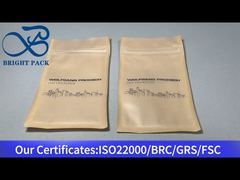 pequeña bolsa ziplock de papel kraft con ventana transparente