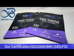 bolsa de pie compuesta de papel de aluminio negro