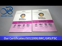 Bolsa vertical de plástico blanco para envasado de alimentos para mascotas.