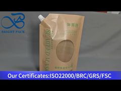 Bolsa para líquidos de papel kraft con pico y ventana transparente