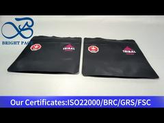 bolsas de salida a prueba de niños personalizadas negras