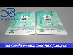 Bolsa de plástico verde con cierre con ventana transparente para la selección de hilo dental