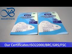 Bolsa de plástico azul con cremallera con ventana transparente para hilo dental