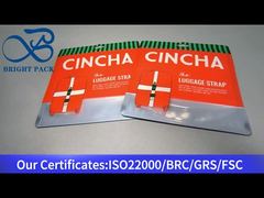 bolso de plástico naranja con ventana transparente para la correa de equipaje