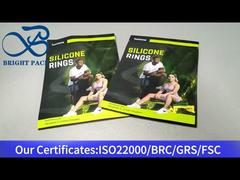 bolsa con cremallera de aluminio-plástico negra y verde para anillos de silicona