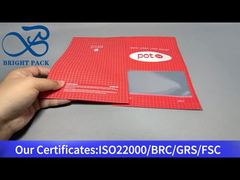 bolsa de cannabis roja personalizada con ventana transparente