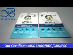 bolsa de plástico azul con cierre hermético para comida de perro 170g