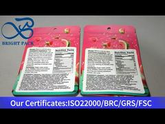 bolsa de embalaje a prueba de niños de pie rosa para gomitas híbridas con infusión de cannabis