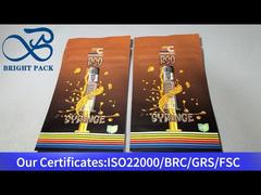 bolsa de cremallera de aluminio y plástico marrón resistente a los niños