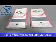 bolso de cremallera de pie blanco con ventana transparente de grado alimenticio