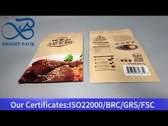 Bolsa stand up marrón con cremallera para comida 453g