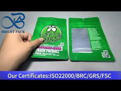 bolsa de mylar de cannabis con ventana transparente