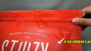 Una bolsa protectora infantil roja.