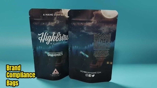 Bolsa Mylar personalizada a prueba de niños, patentada en EE. UU., para el cumplimiento de la marca de cannabis