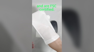 Bolsas de papel de vidrio biodegradables certificadas por el FSC con sello autoadhesivo para ropa y calcetines