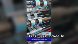 Barrera de sellado térmico personalizada segura para alimentos al por mayor B2B de película en rollo de envasado de refrigerios