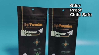 Bolsa Mylar a prueba de olores a granel resistente a niños para marcas de cannabis de EE. UU.
