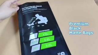 Bolsas premium con cierre de cremallera en color negro mate para embalaje de marca y almacenamiento seguro de productos
