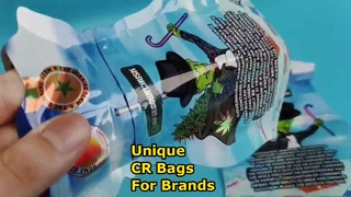 Bolsas resistentes a los niños con impresión a doble cara de forma irregular para las necesidades de marca de cannabis