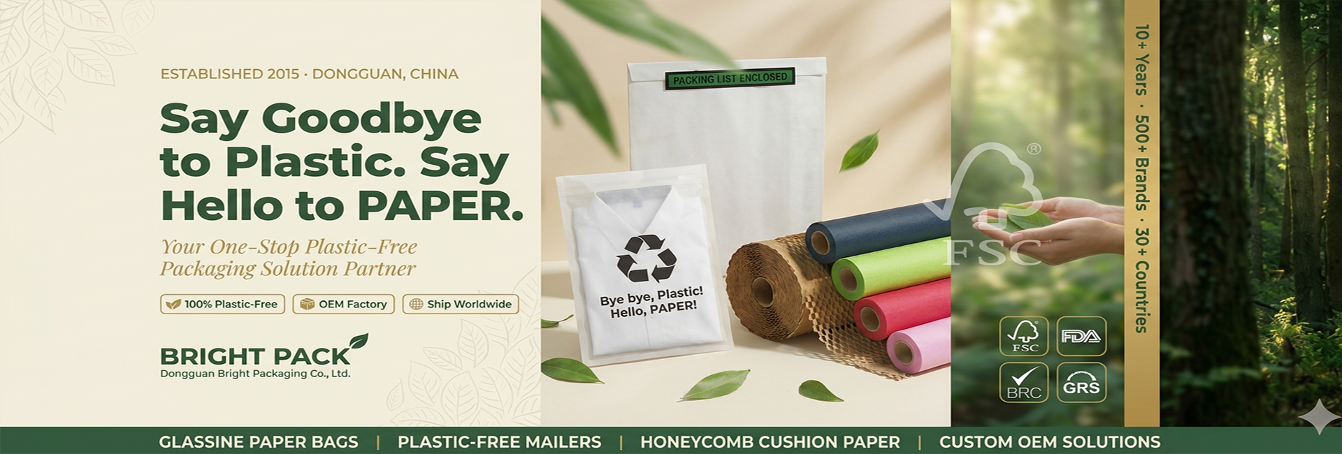 Calidad Bolsas de papel de vidrio del FSC fábrica