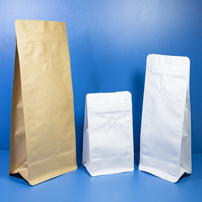 Bolsas de café con cierre por cremallera Bolsas de envasado de granos de café reciclables de papel de aluminio reconducible con válvula
