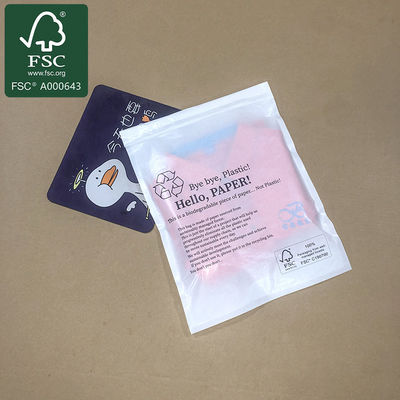 Bolsas de papel blanco translúcido 100% biodegradables para el embalaje de ropa de calcetín