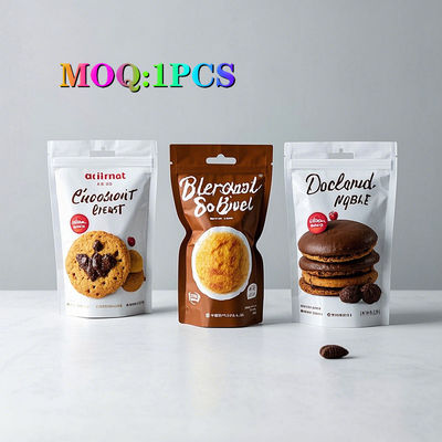 Bolsas de plástico de alta calidad que bloquean el olor con cremalleras Embalaje de alimentos personalizado para galletas de baklava Croquetas Bocadillos crujientes