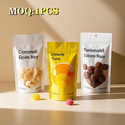 Tamaño personalizado Imprimido Embalaje de alimentos a prueba de niños Caramelo gomoso Sello lateral 3,5 g Resistencia al olor Bolsas Mylar cortadas a presión