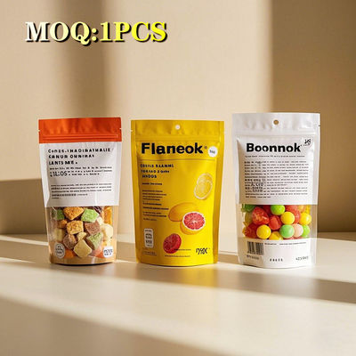 Bolsas de embalaje con cierre por cremallera de alimentos para frutos secos, refrigerios, café, logotipo personalizado Impreso con cierre por cremallera, gomas, cierre por cremallera, bolsas de plástico recicladas