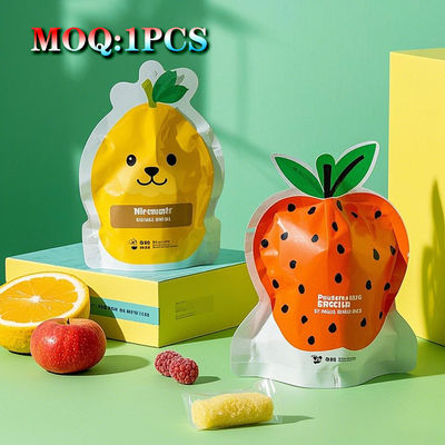 Impresión personalizada Reenchufable 3.5g 7g Dulces de galletas de forma especial Ziplock Proof Smell Cutout Packs Die Cut Mylar Bolsas con ventana