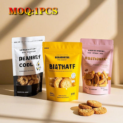 Material laminado Pe, bolso de pie a prueba de olores con impresión en grabado y cremallera de autocierre para envases de alimentos