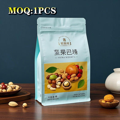 Bolsas industriales de granos de café personalizables con sellado de cremallera, bolsas de válvula de fondo cuadrada de 250 g / kg