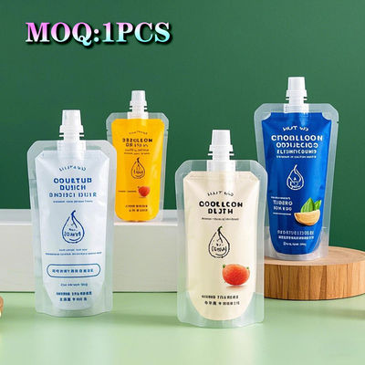 Bolsas de bolsillo de pie reutilizables personalizadas con chorro líquido para bebés alimentos de frutas jugo de frutas salsa de barro para bebidas embalaje de loción