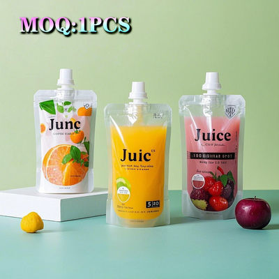 Barrera alta Impresión personalizada de pie Bolsa de chorro Jugo de leche Embalaje líquido Bolsa de chorro