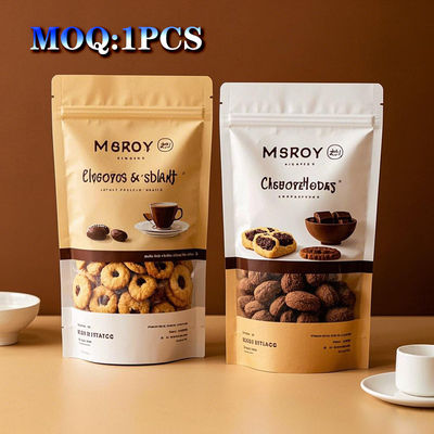 Embalaje de pie de Mylar conforme a la FDA con cierre con cierre por cierre con cremallera HD Impresión personalizada y micro-porción 1/8 oz Capacidad para muestras de alimentos gourmet