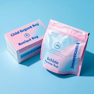 Bolsas planas ecológicas resistentes a los niños con material compatible con la FDA Opción mayorista