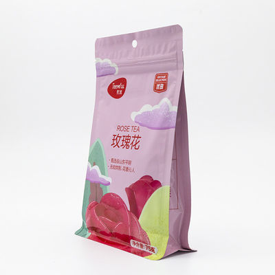 FDA Certificado Bolso de pie diseño de fondo plano a prueba de fugas y material de alta barrera tamaño de logotipo personalizado Impresión de pedido a granel Descuento para café / bocadillos / nueces