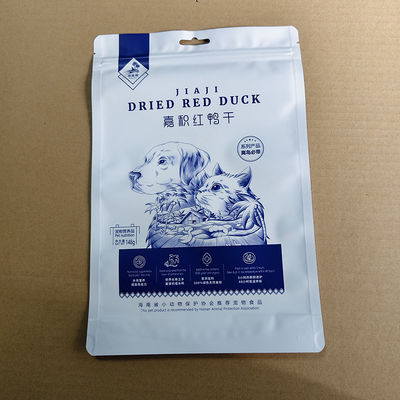 Bolso de pie con panel de ventana embalaje cosmético premium acabado brillante y protección UV