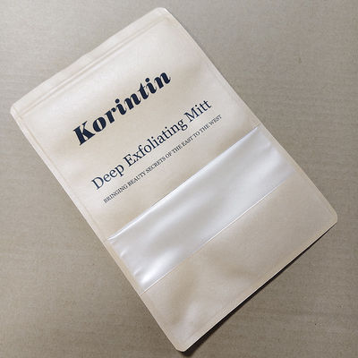 Bolso de ventana de papel Kraft Embalaje compuesto de múltiples capas Alimentos / café / nueces Tamaños personalizados certificados por FDA / SGS e impresión