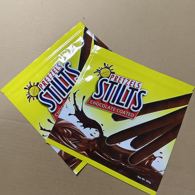 Embalaje de alimentos de chocolate en relieve de lujo de grado alimenticio laminado de nylon y trazabilidad de código QR