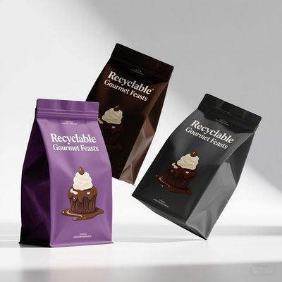 Empaque sellado de 8 lados moderno para alimentos saludables, colores Pantone y estampado de código QR