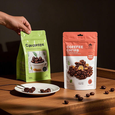 Bolsa de ventana mate parcial diseño de pie personalizable a prueba de humedad para especias de café y alimentos a granel