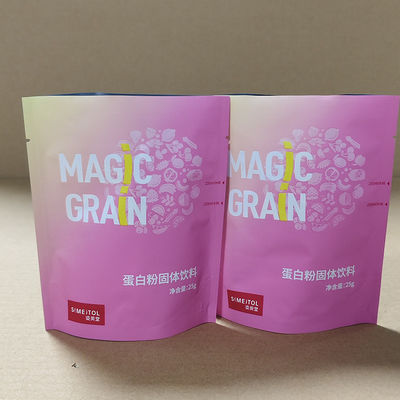 Bolsas de bebida sólida de proteína a prueba de humedad, bolsas con cierre y soporte de alta barrera, impresión personalizada