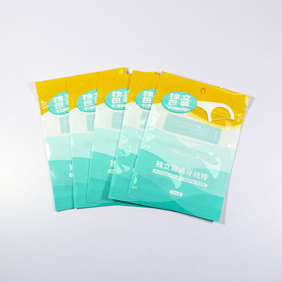 Bolsa de hilo dental de marca privada a prueba de fugas con muesca de fácil rasgado para marcas de cuidado bucal